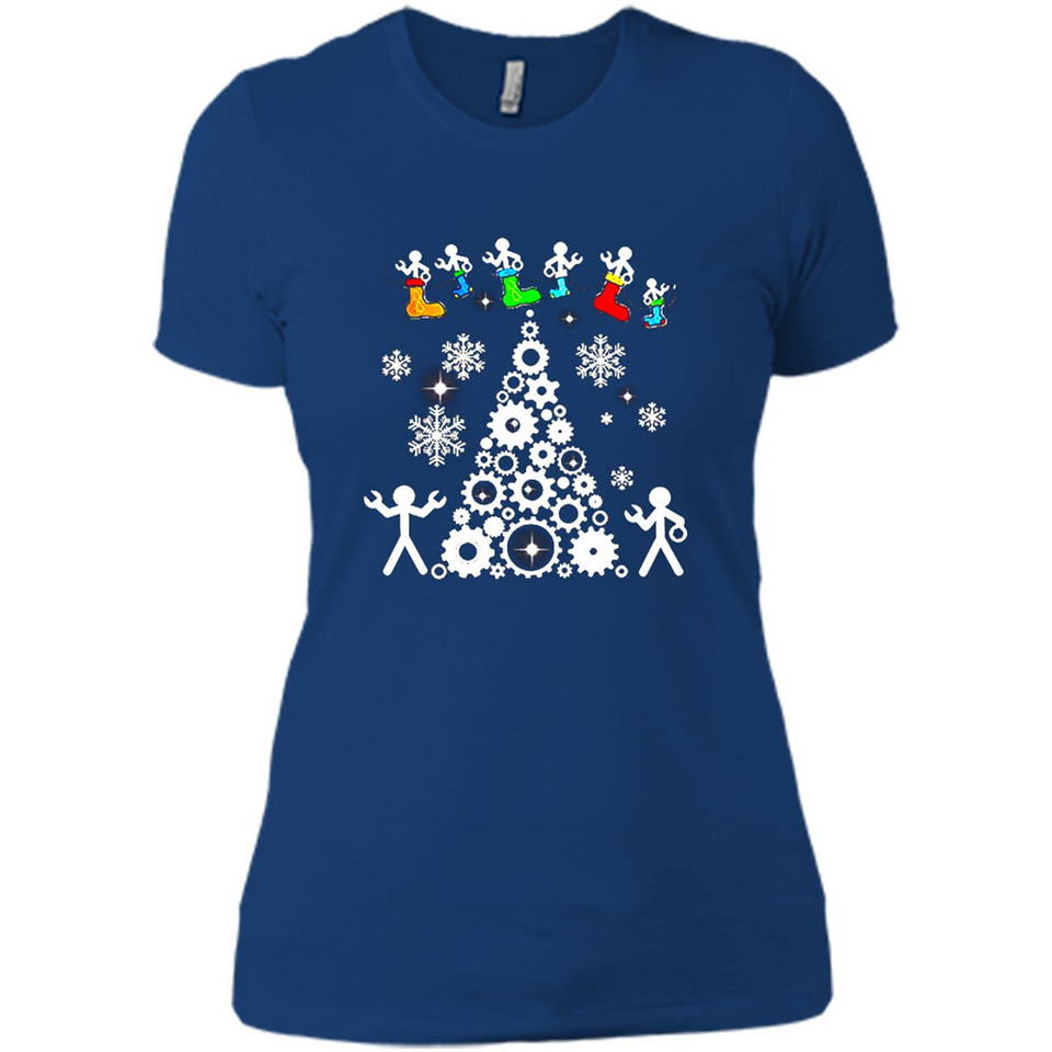 Funny Mechanics Ugly Christmas 2018 - Ladies' Boyfriend T-Shirt