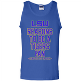 Reasons to be a LSU Tigers Fan Complete List on Back - Funny - Tank Top