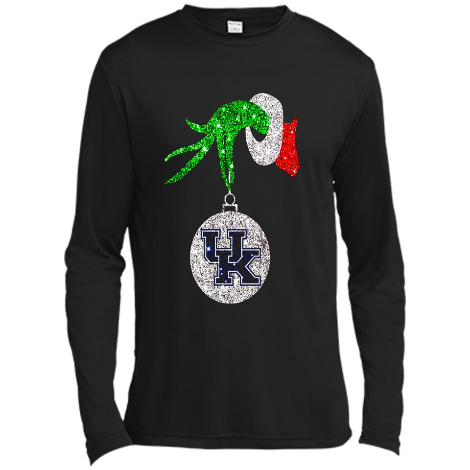 Amazing shirt Kentucky Wildcats Glitter Grinch Monogram Ornament Christmas Gift - Canvas Long Sleeve T-Shirt