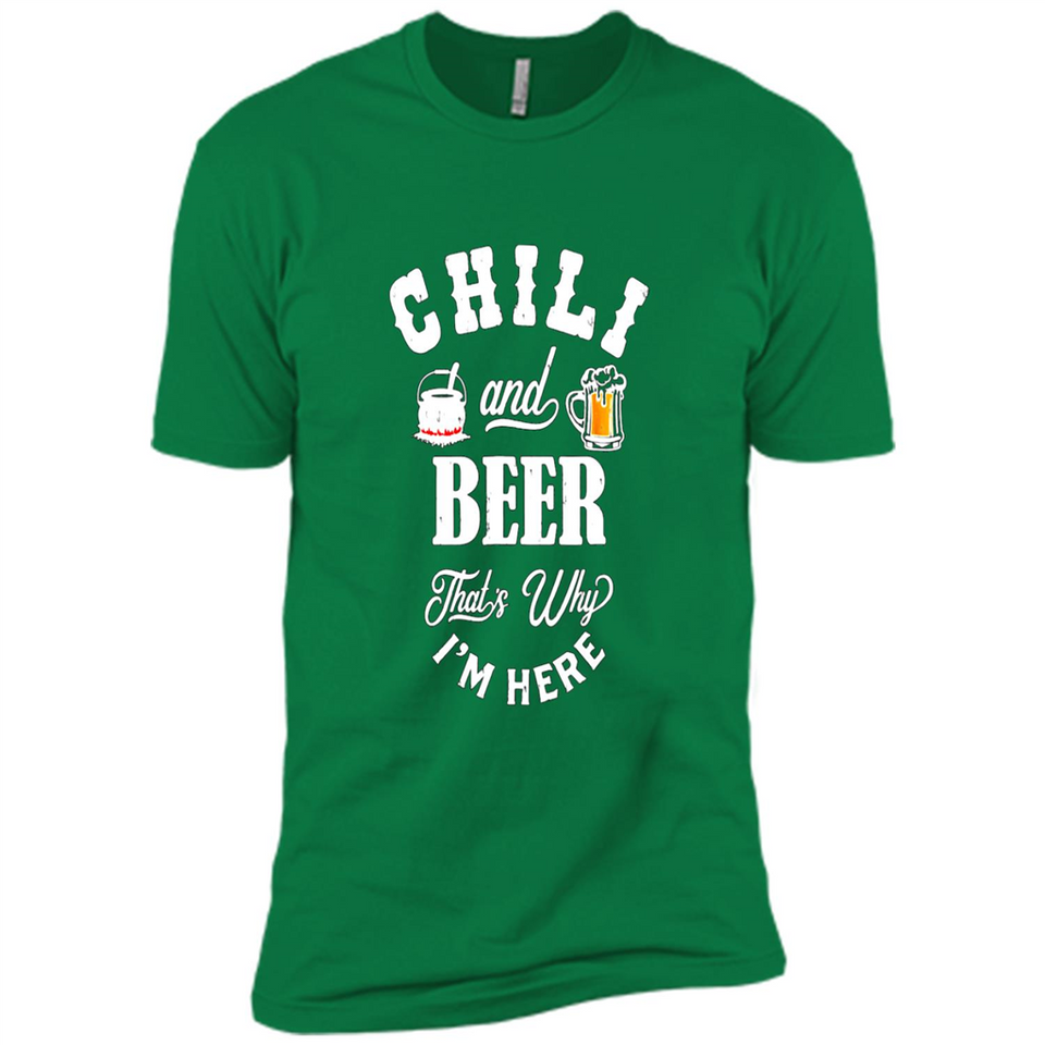 Chili Cookoff Funny T-shirt Chili And Beer - Premium Short Sleeve T-Shirt