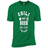 Chili Cookoff Funny T-shirt Chili And Beer - Premium Short Sleeve T-Shirt