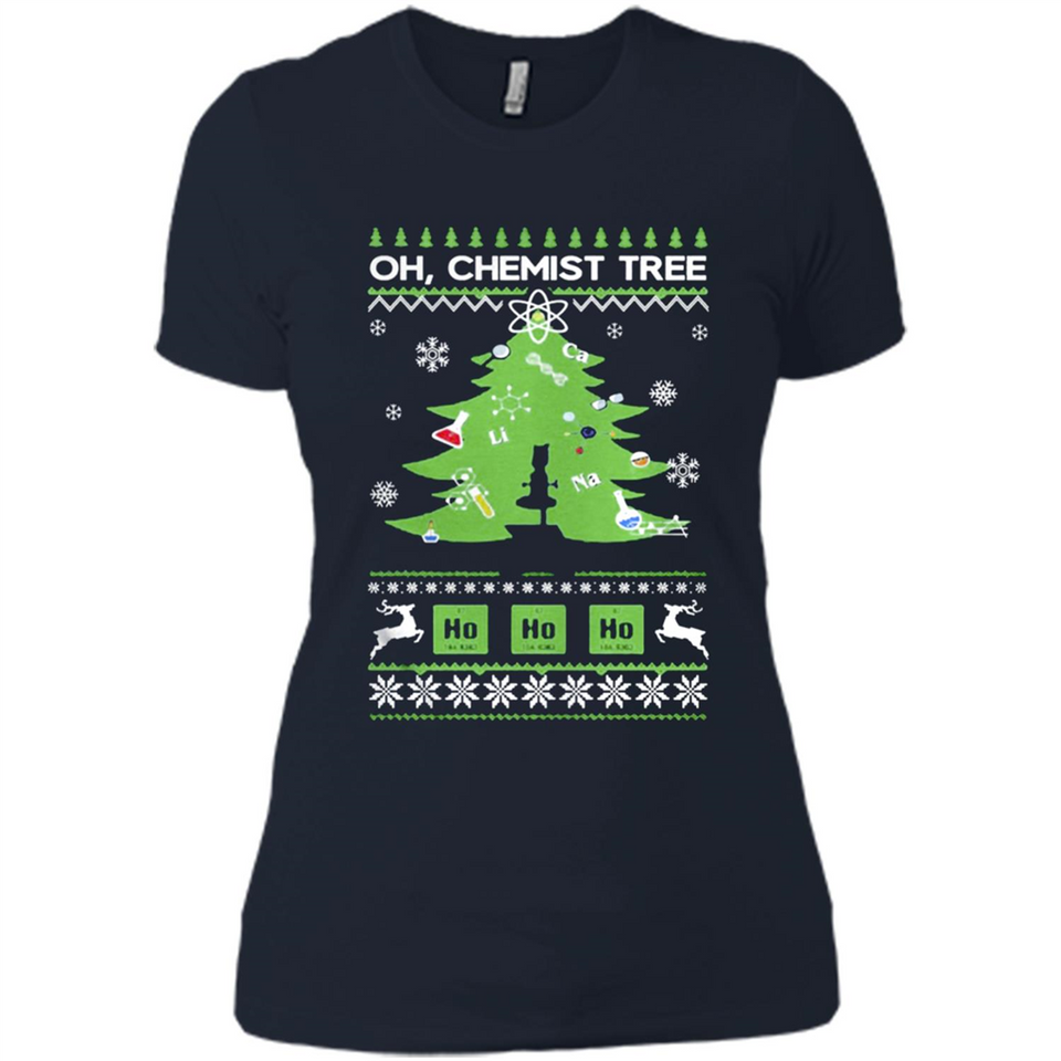 Oh Chemist Tree Ugly Christmas Sweater - Ladies' Boyfriend T-Shirt
