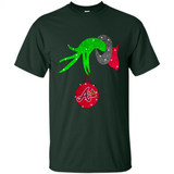 GRINCH HAND HOLDING ATLANTA BRAVES GLITTER CHRISTMAS PINGPONG