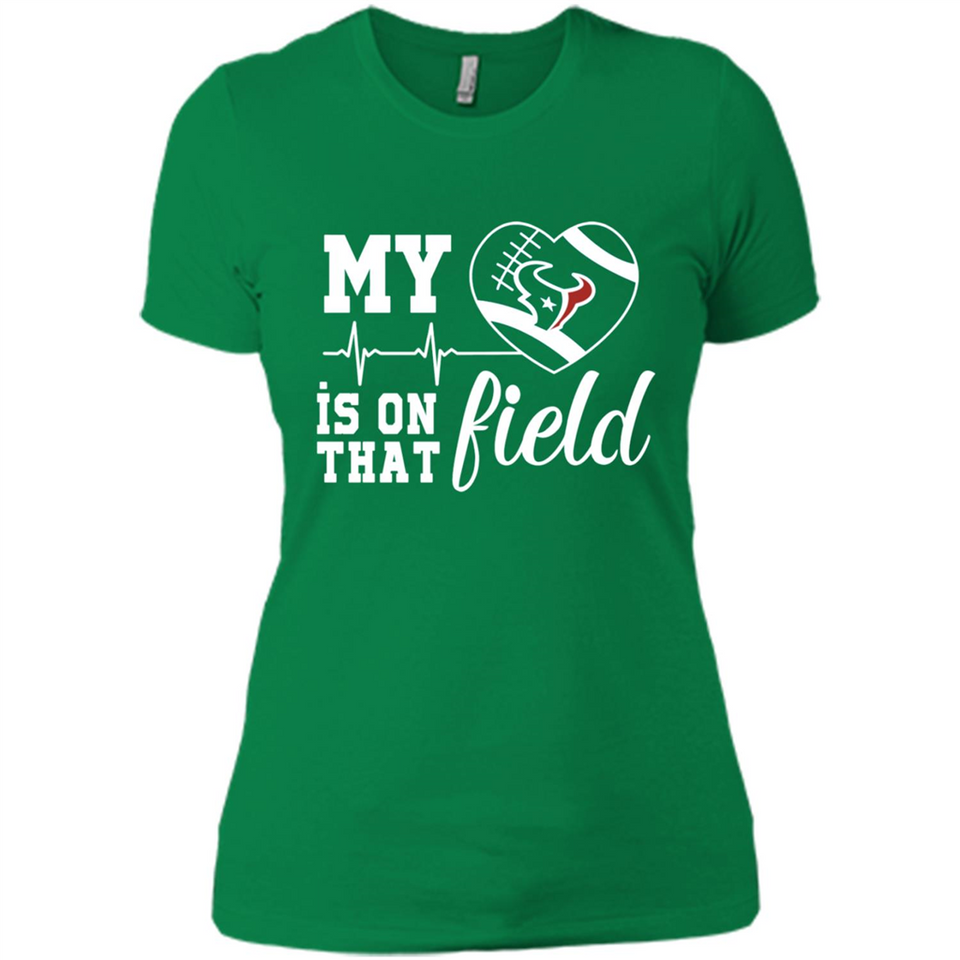 Houston Texans Football My Heart is on that Field - Ladies' Boyfriend T-Shirt