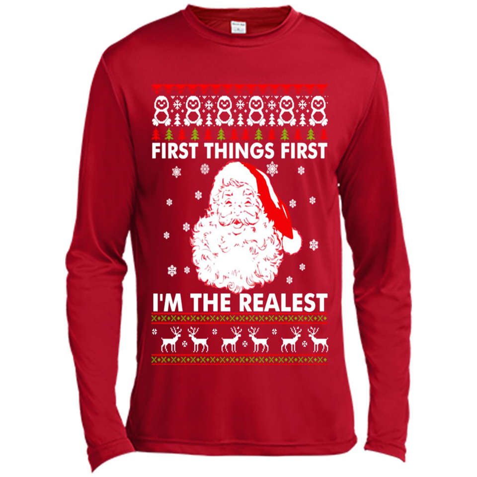 Santa First things first i’m the realest Christmas - Canvas Long Sleeve T-Shirt