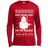 Santa First things first i’m the realest Christmas - Canvas Long Sleeve T-Shirt