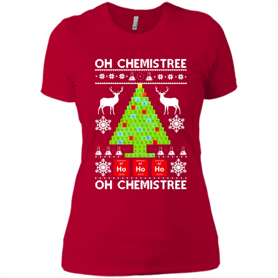 Oh Chemistree, Oh Chemistree Christmas Ugly Sweater - Ladies' Boyfriend T-Shirt