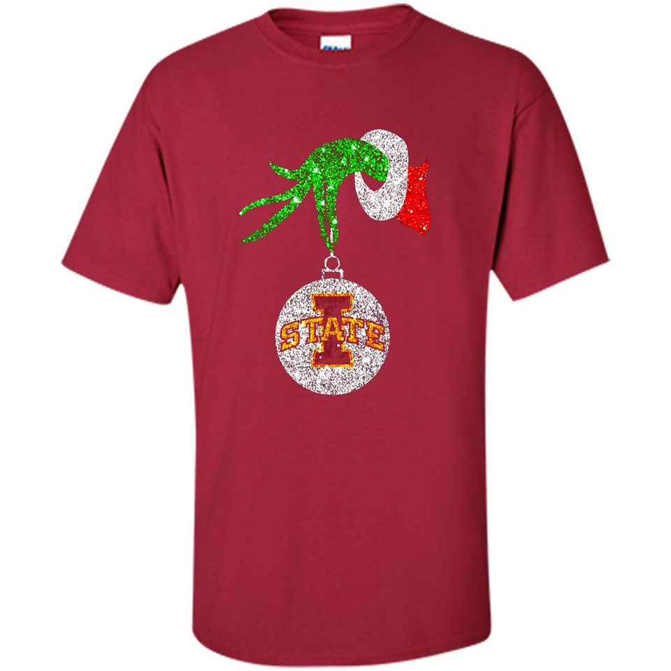 Amazing Iowa State Cyclones Glitter Grinch Monogram Ornament Christmas Gift - Shirt