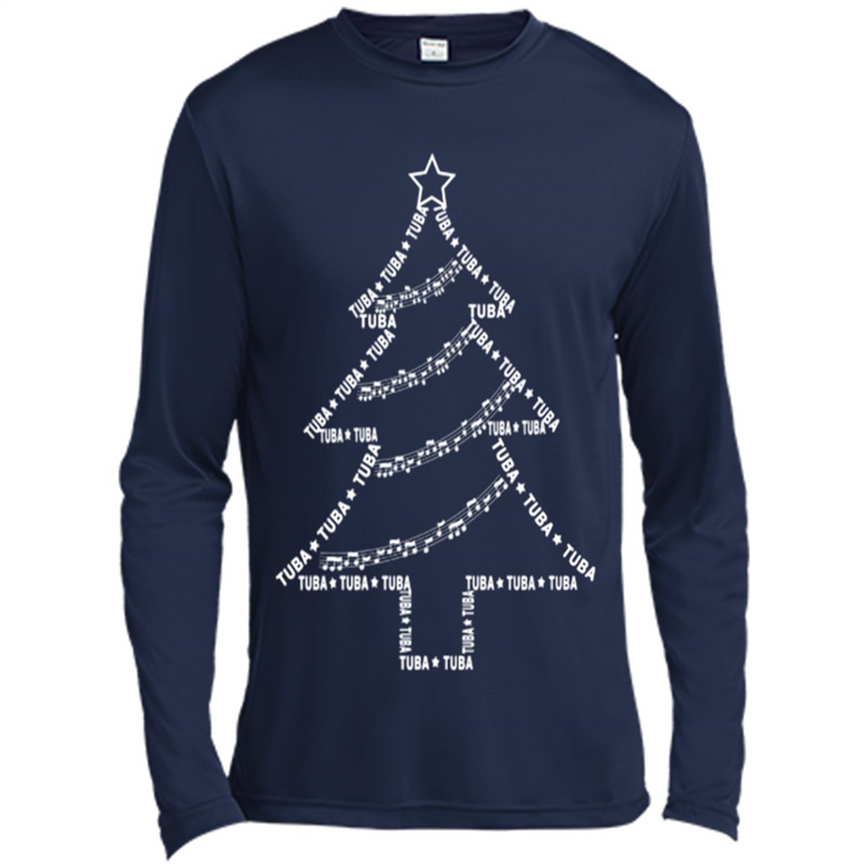Tuba Text Christmas Tree Musical Instrument Holiday 1