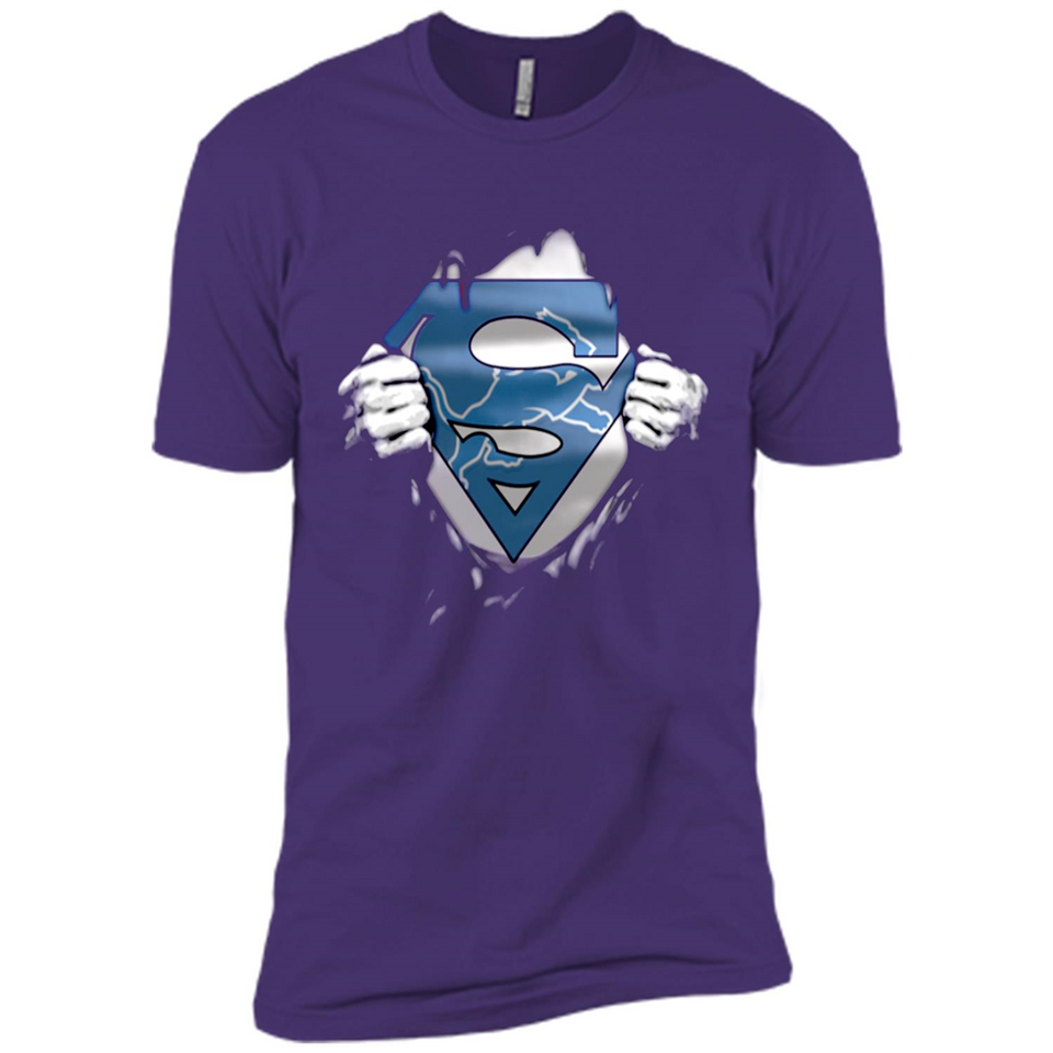 Detroit Lions And Superman Fans - Premium Short Sleeve T-Shirt