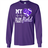 Northwestern Wildcats Football My Heart is on that Field - Long Sleeve T-Shirt