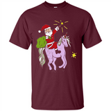 Distressed Retro Santa Riding Unicorn - Shirt