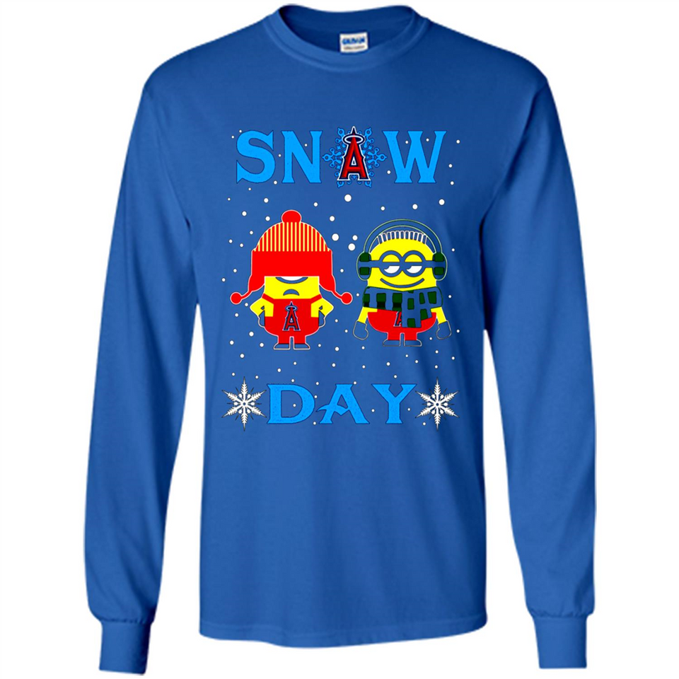 Snow Day Shirt For Los Angeles Angels Vs Minion Fans pingpong