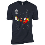 Christmas Unicorn Rudolph and Santa - Premium Short Sleeve T-Shirt