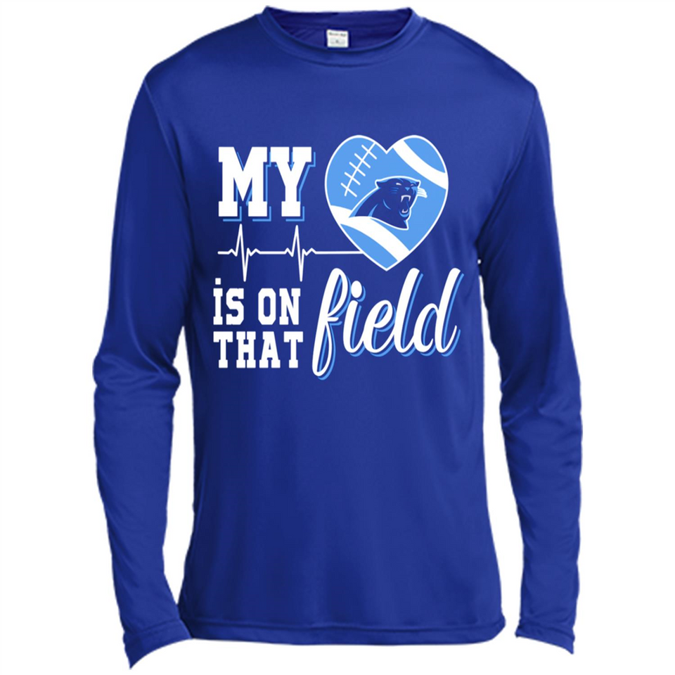 Carolina Panthers Football My Heart is on that Field - Canvas Long Sleeve T-Shirt