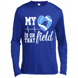 Carolina Panthers Football My Heart is on that Field - Canvas Long Sleeve T-Shirt