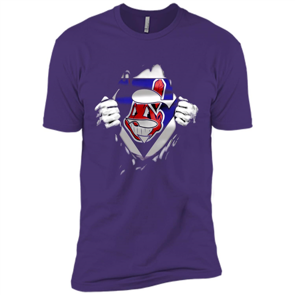 Cleveland Indians And Superman Fans - Premium Short Sleeve T-Shirt