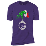 Amazing Kansas State Wildcats Glitter Grinch Monogram Ornament Christmas Gift - Premium Short Sleeve T-Shirt