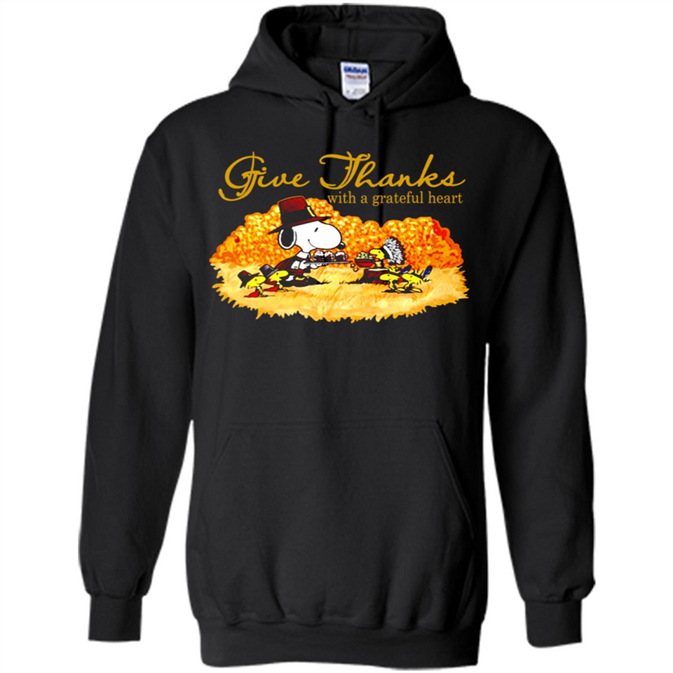 Snoopy Thanksgiving Give Thanks With A Grateful Heart - Hoodie