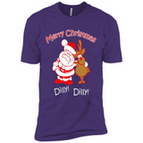 Christmas T-Shirt Santa And Reindeer Dilly Dilly - Premium Short Sleeve T-Shirt