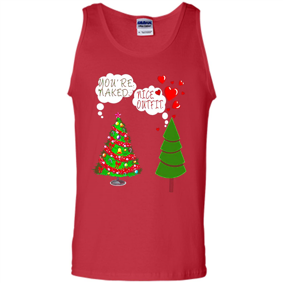 Fir Loves Christmas Tree Funny Undecorated Joke - Tank Top