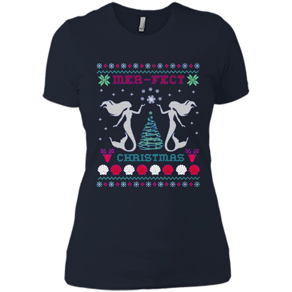 Mermaid Mer-Fect Ugly Christmas Sweater - Ladies' Boyfriend T-Shirt