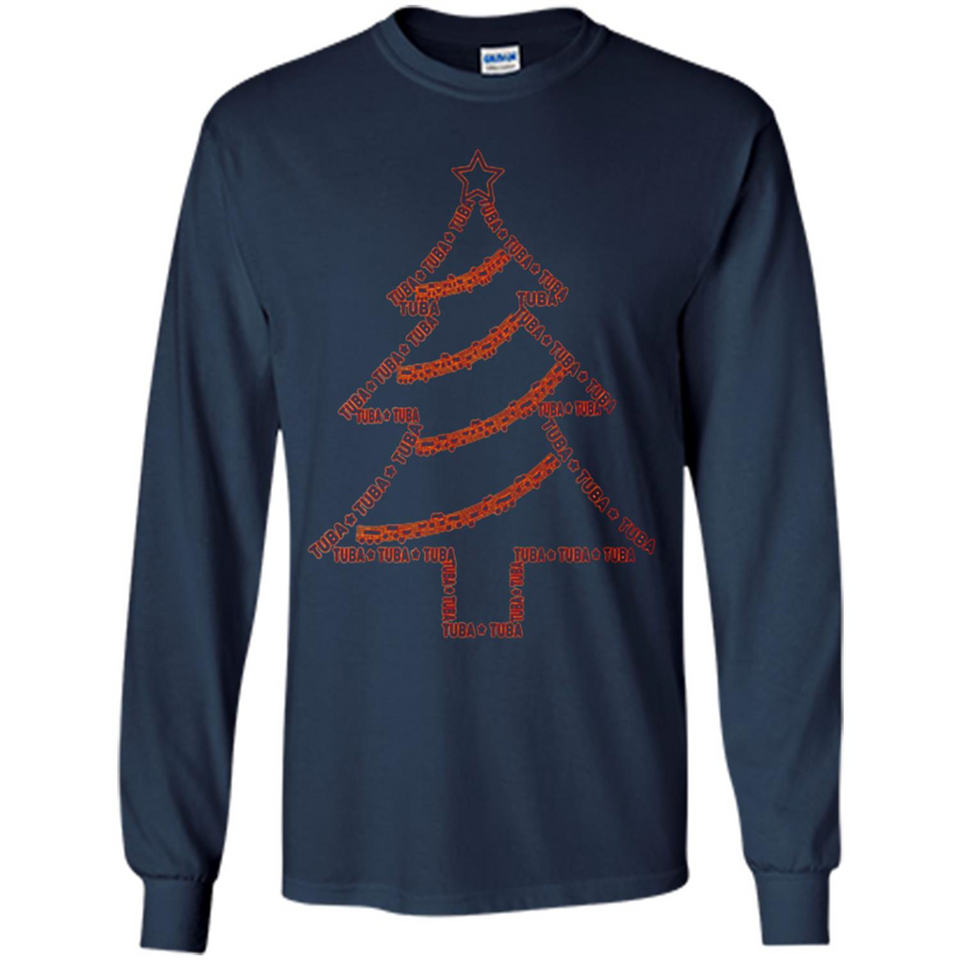 Tuba Text Christmas Tree Musical Instrument Holiday Shirt