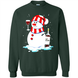 Cute Snowman drink Red Wine Christmas T-Shirt - Sweatshirt