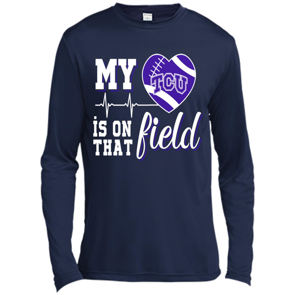 TCU Horned Frogs Football My Heart is on that Field - Canvas Long Sleeve T-Shirt