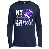 TCU Horned Frogs Football My Heart is on that Field - Canvas Long Sleeve T-Shirt