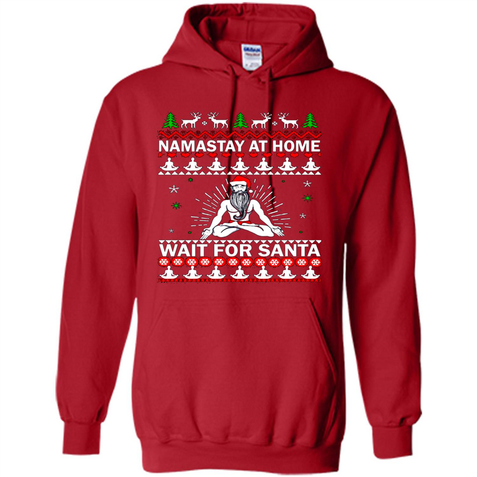 Namastay at home and wait for Santa Christmas sweatshirt PINGPONG