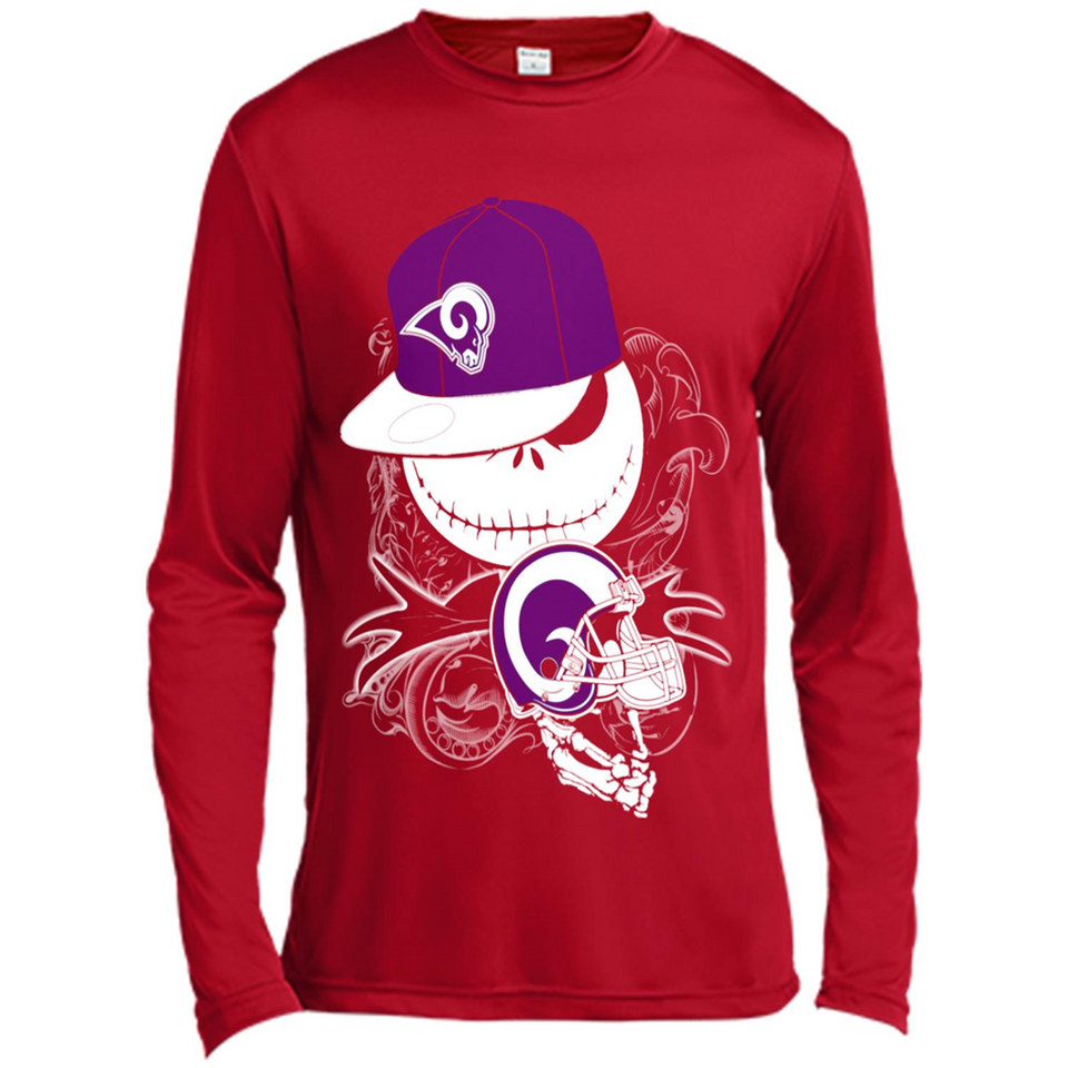 Jack Skellington The Nightmare Before Christmas-Rams Football - Canvas Long Sleeve T-Shirt