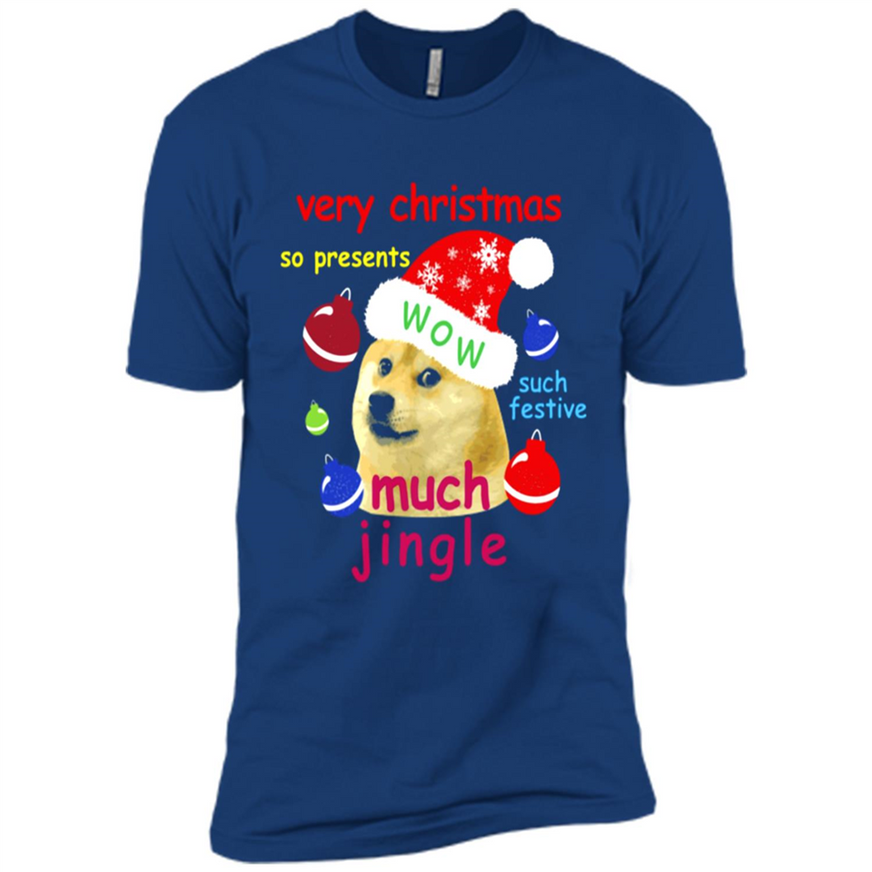 Christmas Doge Meme Shirts Funny Santa Shiba Inu Dog - Premium Short Sleeve T-Shirt