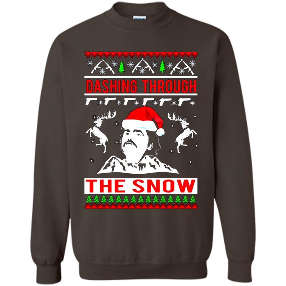 Narcos dashing through the snow Christmas sweatshirt PINGPONG