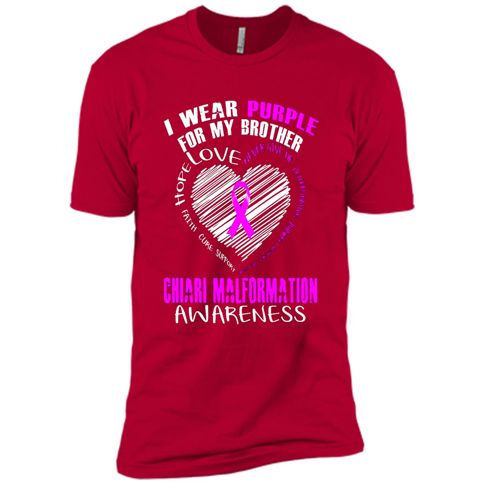 I Wear Purple For My Brother Chiari Malformation - Premium Short Sleeve T-Shirt