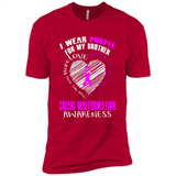 I Wear Purple For My Brother Chiari Malformation - Premium Short Sleeve T-Shirt