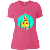 Funny Pizza Ugly Christmas Sweater Xmas Pizza Tree - Ladies' Boyfriend T-Shirt