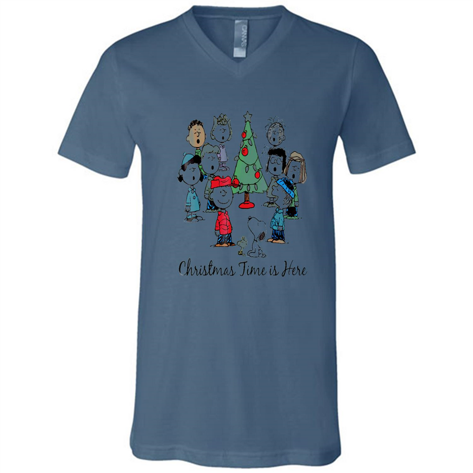 Snoopy Christmas Time Is Here Sporty T-Shirt - Canvas Unisex V-Neck