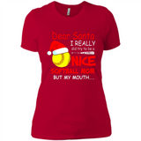Dear Santa I Really Did Try To Be A Nice Softball Mom T-Shirt - Ladies' Boyfriend T-Shirt