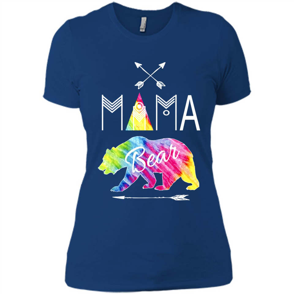 Mama Bear Shirt Tie Dye Family Vacation & Camping Tee - Ladies' Boyfriend T-Shirt