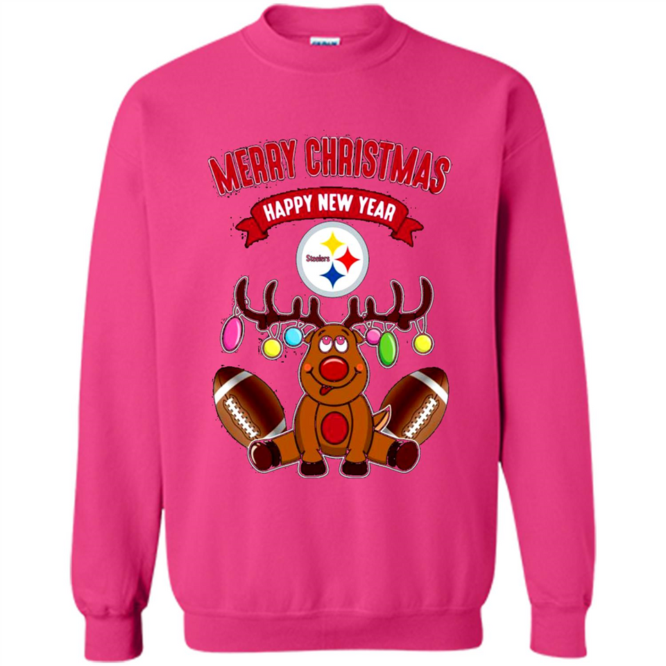 Pittsburgh Steelers NFL Reindeer Funny Merry Christmas And Happy New Year