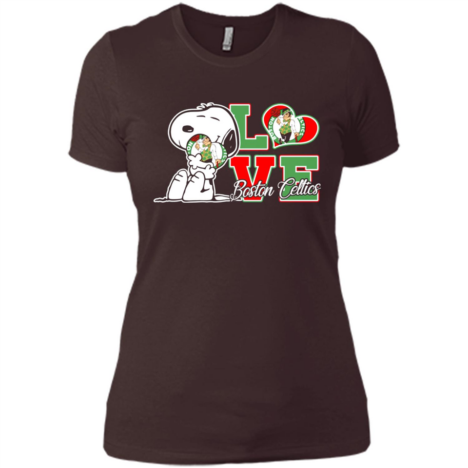 Snoopy loves NBA Boston Celtics - Ladies' Boyfriend T-Shirt