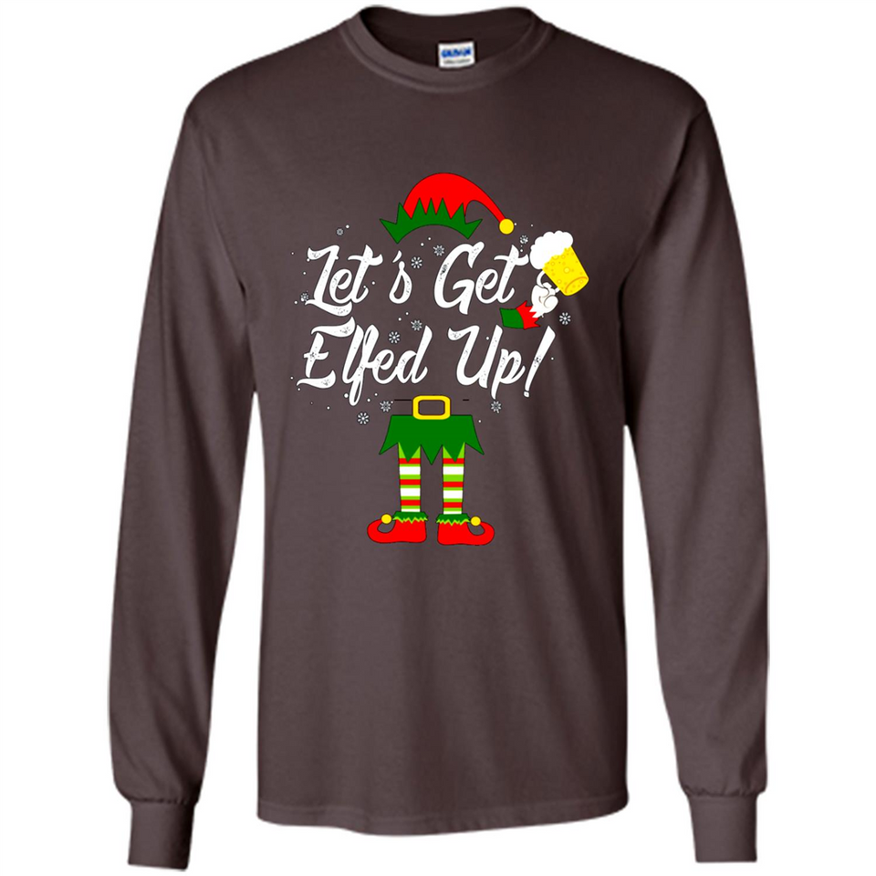 Let's Get Elfed Up Drinking Beer Christmas PINGPONG