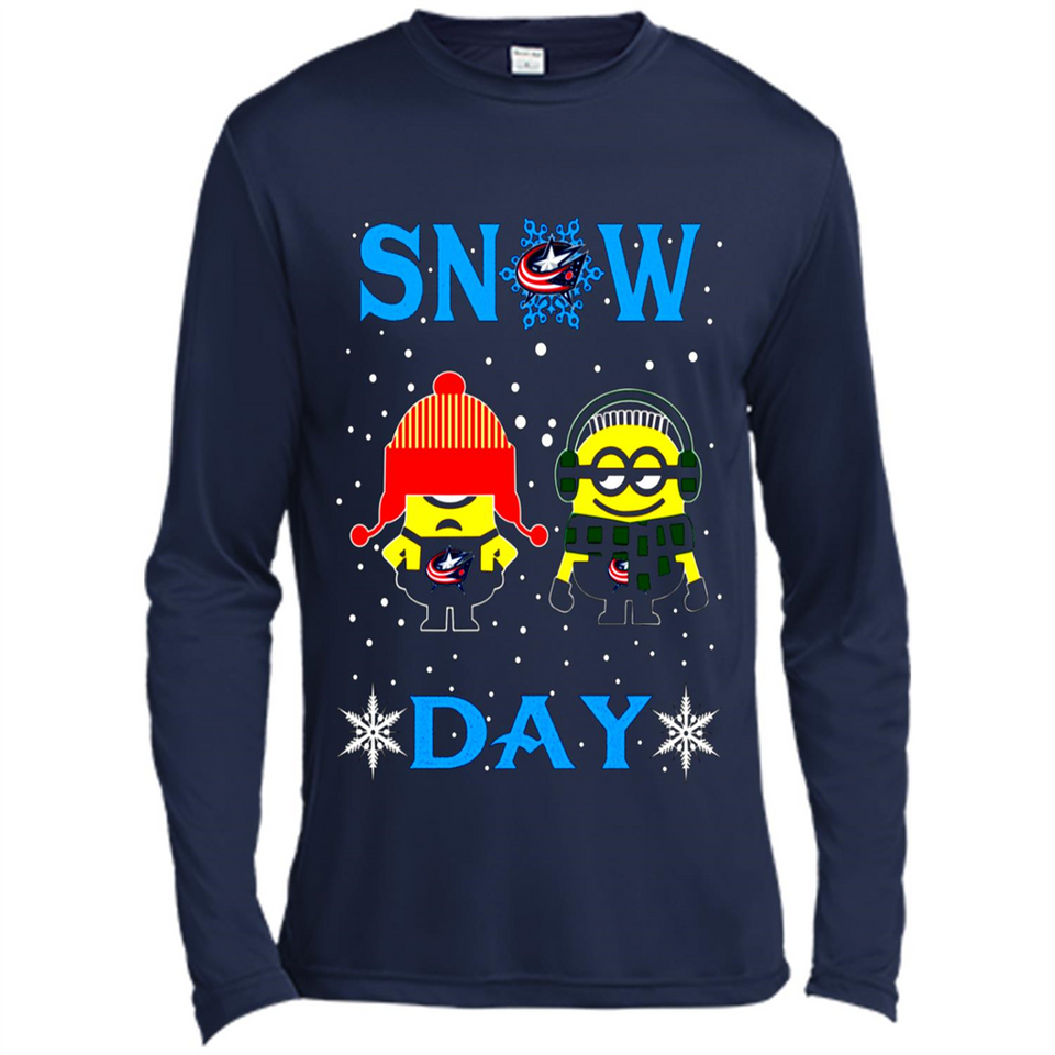 Snow Day Shirt For Columbus Blue Jackets Vs Minion Fans pingpong