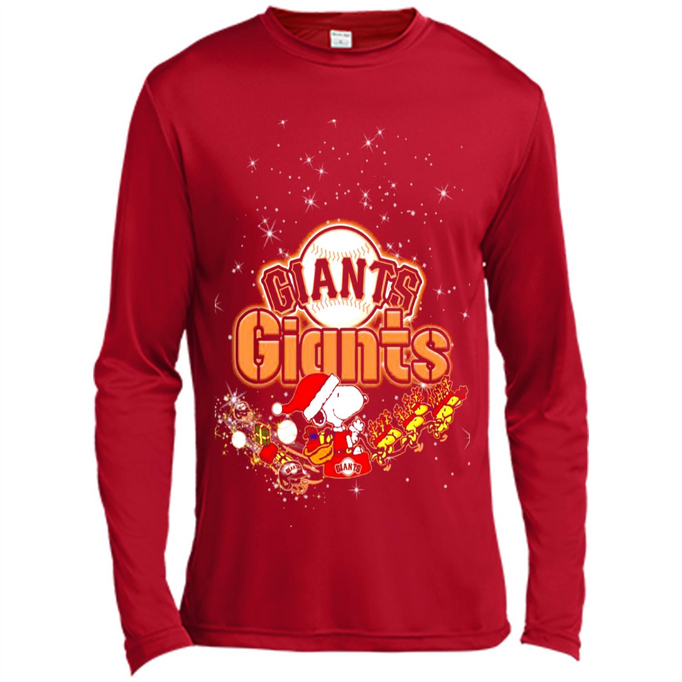 Snoopy Christmas San Francisco Giants - Canvas Long Sleeve T-Shirt