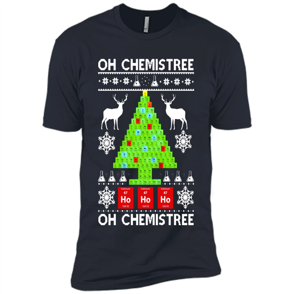 Oh Chemistree, Oh Chemistree Christmas Ugly Sweater - Premium Short Sleeve T-Shirt