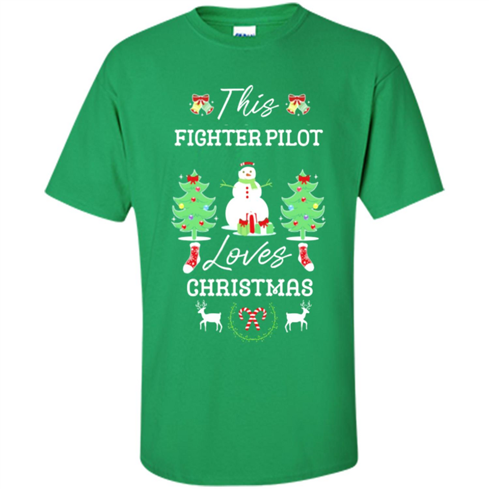 This Fighter Pilot Loves Christmas Tree Shirt with Snowman