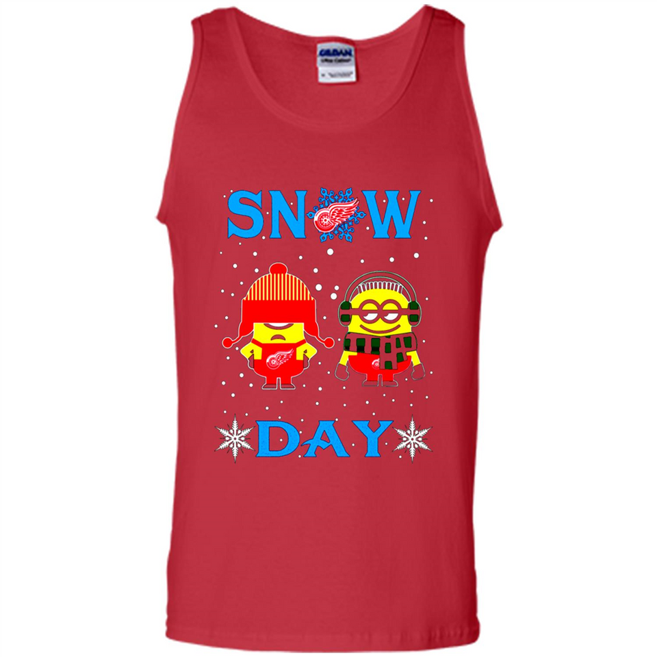 Snow Day Shirt For Detroit Red Wings Vs Minion Fans pingpong