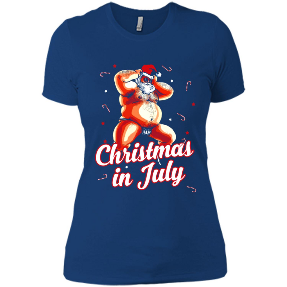 Christmas In July - Funny Dancing Santa - Ladies' Boyfriend T-Shirt