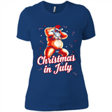 Christmas In July - Funny Dancing Santa - Ladies' Boyfriend T-Shirt